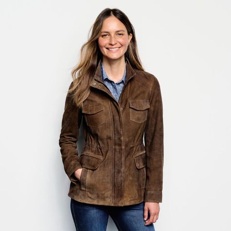 Jackets for Women | Orvis Barbour Jacket Outfit, Safari Jacket Women, Chambray Jacket, Hunting Jacket, Barbour Jacket, Hunting Jackets, Safari Jacket, Reversible Vest, Suede Coat