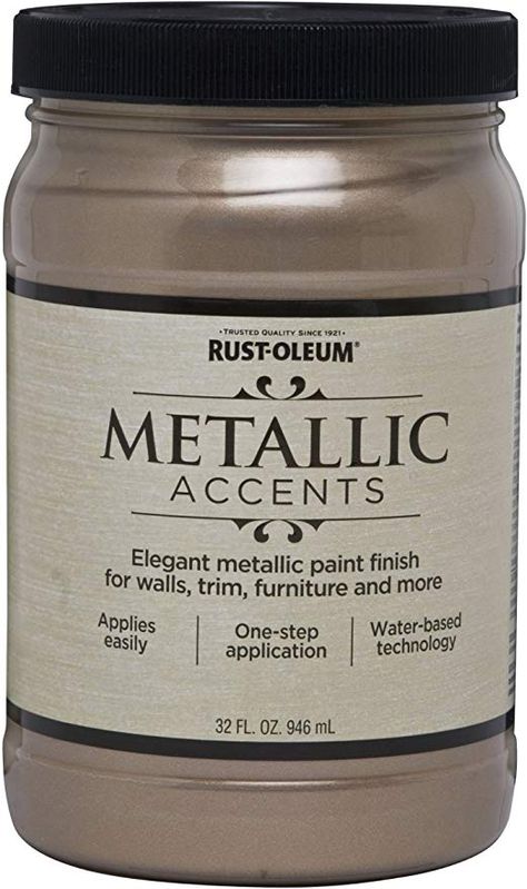 Mixing Modern And Antique Furniture, Rustoleum Metallic, Metallic Paint Colors, Gold Accent Wall, Metallic Painted Furniture, Silver Metallic Paint, Black Chalk Paint, Fusion Paint, Copper Paint