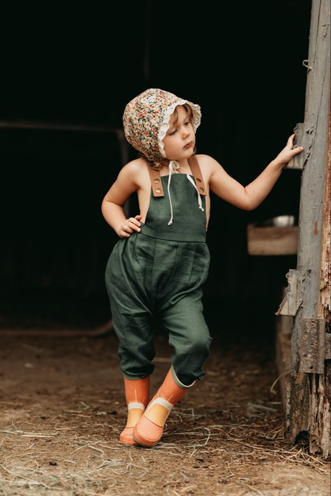 Farmer Outfit Kids, Farmer Outfit, Kids Inspo, Vintage Childrens Clothing, Farm Kids, Farm Clothes, Vintage Photoshoot, Kids Clothing Brands, Kids Photoshoot