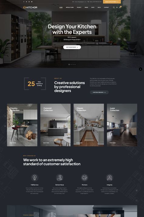 The "Kitchor" WordPress theme is a modern and stylish theme designed specifically for interior design and architecture websites. It offers a range of features and customization options to create a visually stunning and functional website for your interior design business. Minimalist Website Design Inspiration, Architect Website Design, Webpage Design Layout, Website Branding Design, Architecture Websites, Design Offices, Interior Design Sites, Design Sites, Business Web Design