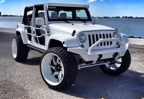 Jeep Wrangler Doors, White Jeep Wrangler, 4 Door Jeep Wrangler, White Jeep, Custom Jeep Wrangler, 2015 Jeep Wrangler, White Rims, Dream Cars Jeep, 2015 Jeep