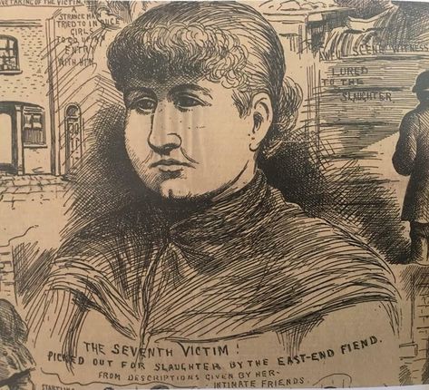 In 1888 Jack the Ripper's 5th and probably last victim, Mary Jane Kelly, found on her bed. Mary Jane Kelly also known as Marie Jeanette Kelly, Fair Emma, Ginger, Dark Mary, and Black Mary, is widely believed to have been the final victim of the notorious unidentified serial killer Jack the Ripper, who murdered and mutilated a minimum of five women in the Whitechapel and Spitalfields districts of London from late August to early November 1888. Mary Jane Kelly, Marry Jane, Jack The Ripper, Historical Events, Ginger, Literature, Male Sketch, London, History