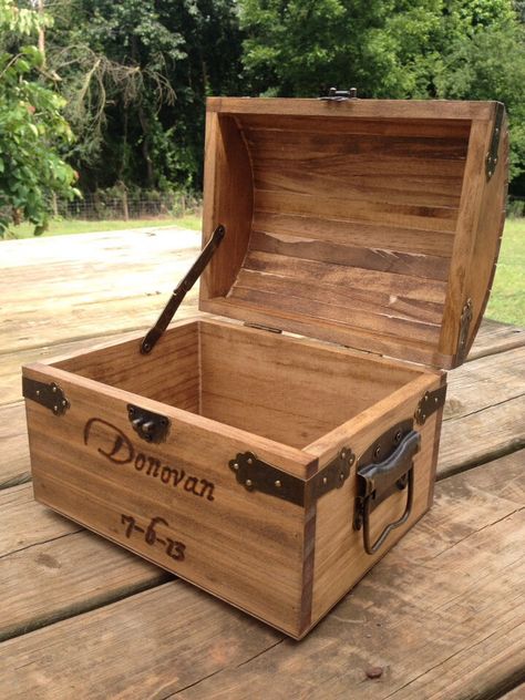 treasure chest for anniversary Groomsmen Party, Ring Bearer Gift, Wedding Chest, Personalised Wooden Box, Diy Wedding Video, Diy Wedding Reception, Ring Bearer Gifts, Marry Your Best Friend, Cake Table Decorations