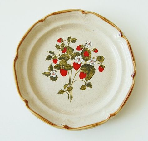 Vintage Strawberry Plate | smashgirl | Flickr Strawberry Plate, Strawberry Kitchen, Strawberry Design, Vintage Strawberry, Cottage In The Woods, Dream House Decor, Strawberry Shortcake, Household Items, Strawberries