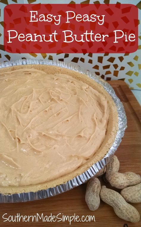 Easy Peanut Butter Pie, Peanut Butter Pie Recipe, Butter Pie Recipe, Peanut Butter Desserts, Peanut Butter Pie, Easy Peanut Butter, Butter Pie, Lost 100 Pounds, Peanut Butter Recipes