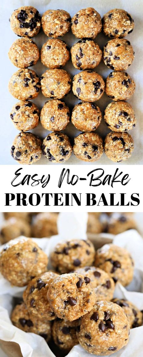 Super easy and mouthwatering no-bake protein balls! Not only are they bursting with delicious flavor, they only take 10 minutes to make and are packed with protein, oats, and nut butter to ensure a healthy protein breakfast or snack. #nobake #proteinballs #proteinbites #nobakeproteinballs #healthy #energybites #glutenfree #breakfast #snack #protein #recipe | Recipe at Delightful Mom Food No Bake Protein Balls, Protein Balls Recipe, Healthy Protein Breakfast, Protein Oats, Protein Balls Recipes, Healthy Protein Snacks, Protein Powder Recipes, Protein Bites, Protein Balls