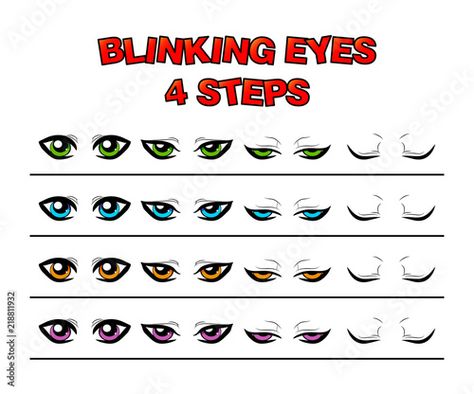 Eyes Animation, Eyes Blinking, Facial Massage Routine, Frame By Frame Animation, Cartoon Eyes, Character Animation, Animation Tutorial, Drawing Expressions, Animation Reference