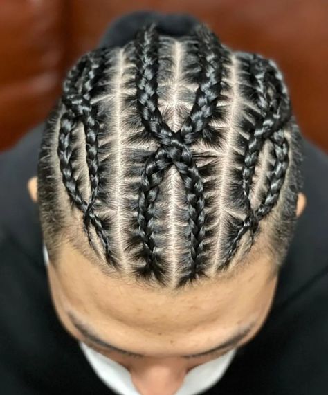 Cornrows Male, Men's Bun, Braid Designs For Men, Two Cornrow Braids, Braids Designs, Undercut Braid, Mohawk Braids, Cornrow Styles For Men, Braids For Men