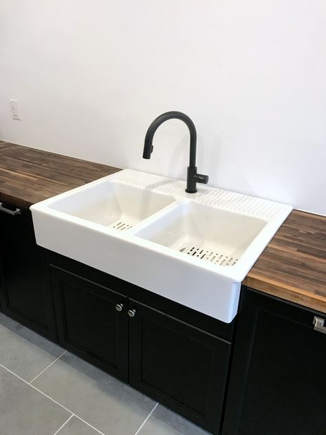 The IKEA DOMSJO sink was discontinued - now what? Ikea Kitchen Sink, Ikea Sinks, Sink Replacement, Vintage Sink, Drainboard Sink, Devol Kitchens, Apron Front Sink, Counter Depth, Double Bowl Sink