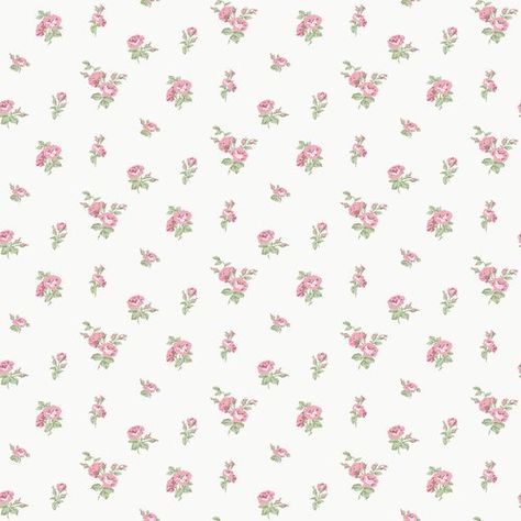 English Mini Floral Print 10m L x 53cm W Floral and Botanical Roll Wallpaper Lily Manor Colour: Pink Floral Print Wallpaper, Vintage Paper Printable, Vintage Floral Backgrounds, Upstairs Hallway, Rose Background, Wallpaper For Sale, Wallpaper Rolls, Pip Studio, Floral Background