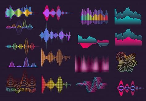 Sound Waves Design, Music Abstract, Sound Sculpture, Soundwave Art, Music Visualization, Waves Logo, Sound Art, Sound Wave, Color Wave