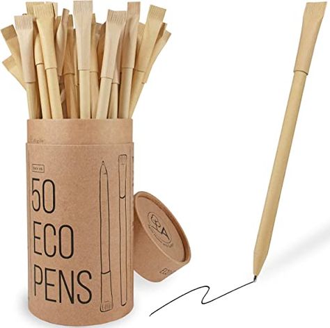 Amazon.com : Agile Eco Friendly Pens (Pack of 50) - Plastic Free Eco Pens, Sustainably made from Kraft Paper & Steel - Eco Friendly Gifts & Sustainable Gifts - Eco Friendly Products from - Agile Home and Garden : Office Products Eco Friendly School Supplies, Eco Packaging Design, Eco Friendly Christmas Gifts, Office Stationary, Eco Friendly Christmas, Zero Waste Gifts, Eco Packaging, Stationary Gifts, Steel Gifts