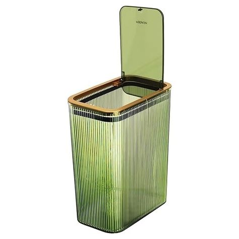 Amazon.com: Transparent Trash Can, Bathroom Trash Cans with Lids, 2.6 Gallon Garbage Can for Bedroom, Office, Plastic Slim Waste Basket with Press Top Lid, 10L Clear Trash Bin for Home, Kitchen (Green) : Industrial & Scientific Trash Bin Ideas, Bathroom Trash Cans, 80s Office, Trash Can Bathroom, Kitchen Green, Bathroom Trash Can, Unique Office, Trash Bin, Downstairs Bathroom