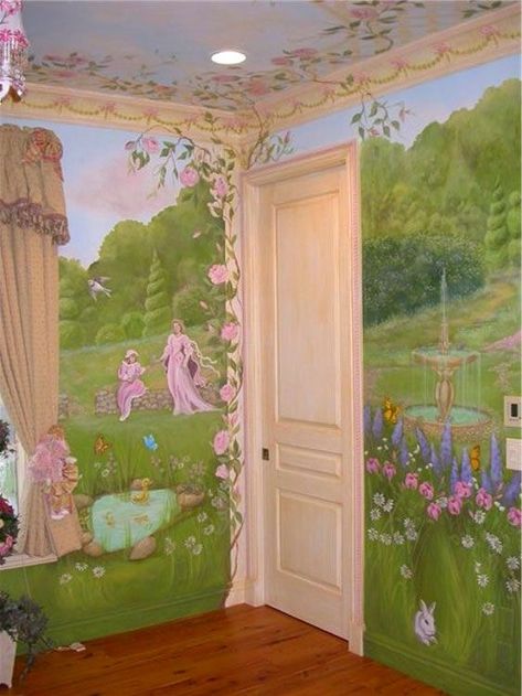 Princess Mural, Murals Ideas, Kids Forts, Kids Room Murals, Kids Bedroom Walls, Bedroom Murals, Baby Room Inspiration, Childs Room, Princess Room