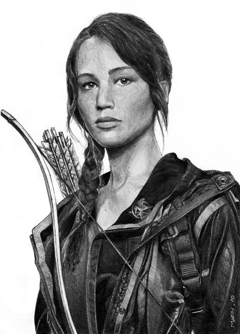 Hunger Games Drawings, Art Spiderman, Hunger Games Fan Art, Rosé Portrait, How To Draw Braids, Hunger Games Katniss, Art Harry Potter, Fan Drawing, Katniss And Peeta