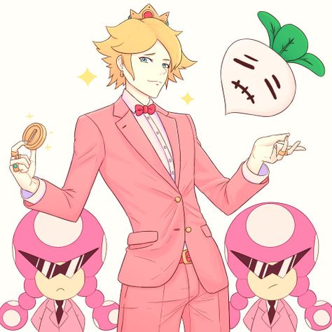 Prince Haru Mario, Genderbend Princess Peach, Prince Peach Genderbend, Prince Peach, Genderbend Anime, Sonic Random, Peach Mario Bros, Mario Fanart, Peach Cosplay