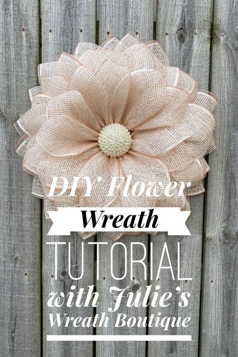 Flower Wreath Tutorial, Make a Wreath, YouTube Tutorial, Double Fused Technique, Elegant Flower, Bling, Burlap Wreath, Deco Mesh Wreath, How To Make A Wreath, HomeDecor Ideas, DIY Wreath, Front Door Wreath, Wedding Decor, Wedding Wreath, Home Decor, Flowers #diy #julieswreathboutique #homedecorideasdiy Diy Burlap Wreath Tutorial Step By Step, Mesh Wreath Tutorial Step By Step, How To Make A Flower Wreath Step By Step, Upscale Crafts To Make, 8 Inch Wreath Diy, How To Make A Burlap Wreath Step By Step, Burlap Mesh Wreaths Diy, Deco Wreaths Tutorial, New Wreath Ideas