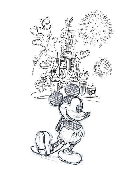 Mickey Minnie Drawing, Disney World Castle Tattoo, Disney Animals Drawings, Disney Castle Tattoo, Real Wallpaper, Disneyland Art, Culinary Tattoos, Disney Inspired Tattoos, Mickey Tattoo