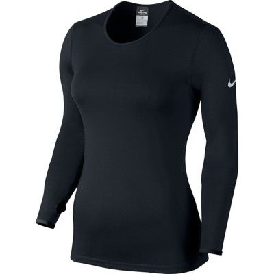 Women's Nike Pro Hyperwarm Crew 3.0 Long Sleeve Shirt | Scheels Long Sleeve Compression Shirt, Superstar Outfit, Pleated Party Dress, Sport Clothes, Training Shirts, Pretty Blouses, Running Gear, Compression Shirt, Whimsical Fashion