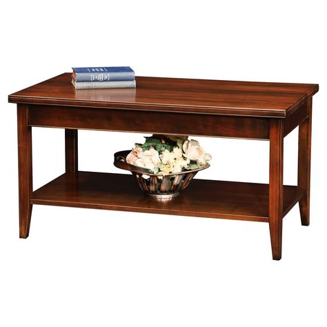 Have to have it. Leick Laurent Condo/Apartment Coffee Table - $219 @hayneedle.com Apartment Coffee Table, Cherry Coffee Table, Rectangle Coffee Table Wood, Condo Apartment, Coffee Table With Shelf, Beaded Edge, Solid Wood Coffee Table, Cool Coffee Tables, Under The Table