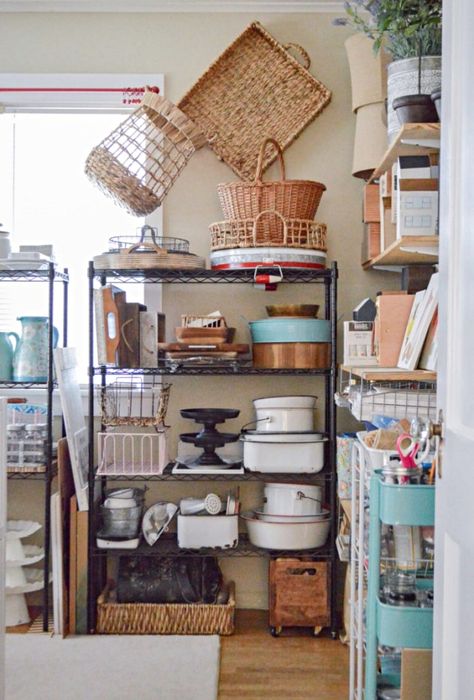 Decorating and Organizing Ideas: Style Showcase #116 | Town & Country Living Spare Room Organization, Decor Storage Room, Spare Room Storage, Honolulu Apartment, Room Decor Storage, Small Closet Hacks, Outdoor Studio, Basement Organization, Home Decor Storage