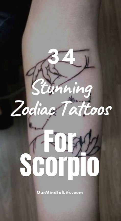 Scorpio Zodiac Tattoos For Women, Unique Scorpio Tattoo, Scorpio Sign Tattoos, Scorpio Zodiac Sign Tattoo, Scorpio Female, Aesthetics Tattoo, Tattoo Horoscope, Scorpio Tattoos, Horoscope Tattoo