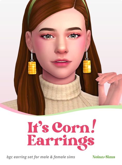 Corn Earrings, Bumble Bee Jewelry, Sims 4 Patreon, Sims Building, Bee Jewelry, Sims 4 Cas, Sims 4 Game, Bee Earrings, Yellow Earrings