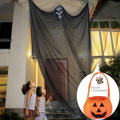 Scary Ghost Decorations, Diy Halloween Graveyard, Halloween Fence, Halloween Hanging Ghost, Floating Ghosts, Halloween Hanging Decorations, Halloween Haunted House Decorations, Haunted House Decorations, Halloween Ghost Decorations