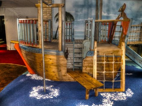 Pirate Playroom, Pirate Ship Playhouse, Unusual Beds, Kids Indoor Playhouse, Pirate Bedroom, Pirate Room, Indoor Playhouse, Build A Playhouse, Indoor Play Areas