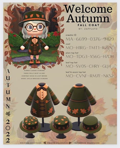 Took a bit of inspo from a pin I saw, decided to change it up and make some matching hats! #acnh #acnhdesign Acnh Hat Design Codes, Acnh Hat Design, Frilly Skirt, Fall Hat, Welcome Autumn, Matching Hats, Fall Hats, Hat Design, Pin I