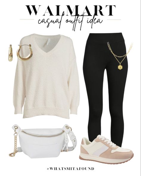 Casual outfit ideas from Walmart Walmart Outfits Spring 2024, Walmart Style, Walmart Outfits, Casual Outfit Ideas, Walmart Fashion, Walmart Finds, Fall Leggings, Athleisure Outfits, Trendy Sneakers