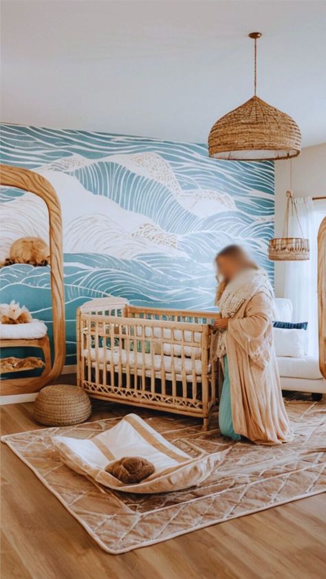 neutral nursery theme Nursery Wall Decor Ideas, Neutral Baby Room, Baby Nursery Ideas, Safari Theme Nursery, Animal Ideas, Baby Room Neutral, Baby Nursery Neutral, Ocean Nursery, Baby Animal Nursery