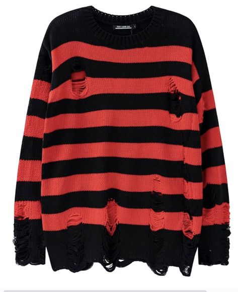 Kurt Cobain's iconic red and black striped sweater Red And Black Striped Sweater, Striped Sweaters, Reading Festival, Sweaters Men, Fashion Designing, Sleeves Clothing, Oversized Pullover, Knit Pullover, Kurt Cobain