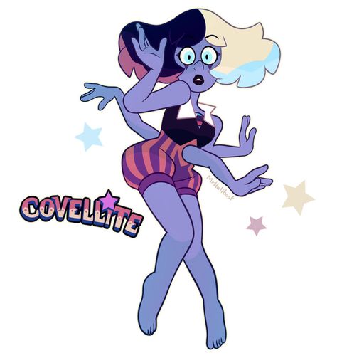 Gem fusion: Covellite by MrHaliboot Steven Universe Fan Fusions, Gem Fusions, Steven Universe Fusion, Steven Universe Oc, Peridot Steven Universe, Steven Universe Characters, Steven Universe Gem, Steven Universe Fanart, Universe Art