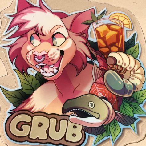 Fursona Badge Ideas, Fursuit Badges, Fursona Badge, Paper Fursuit, Fursuit Making, Today Pic, Badge Ideas, Anthro Art, Merch Ideas