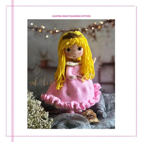 Sleeping Beauty Aurora, Double Crochet Decrease, Crochet Wig, Crochet Decrease, Long Tail, Half Double Crochet, Yarn Colors, Double Crochet, Single Crochet