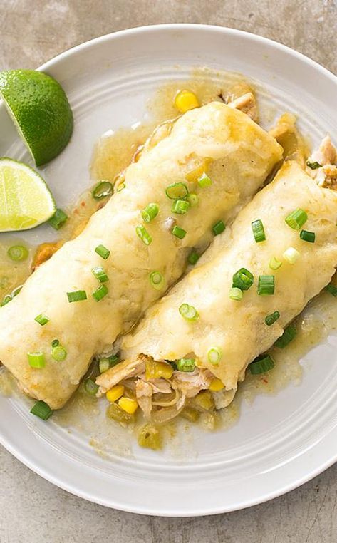 Green Chile Turkey Enchiladas: It’s time for that last bit of turkey to go, and our Green Chile Turkey Enchiladas are the way to do it. Browning the onions and toasting the spices ensures deep flavor. Enchiladas Turkey, Spicy Enchiladas, Chili Turkey, Chili Enchiladas, Green Chili Enchiladas, Spicy Turkey, Green Chile Enchiladas, Cooks Country Recipes, Turkey Tetrazzini