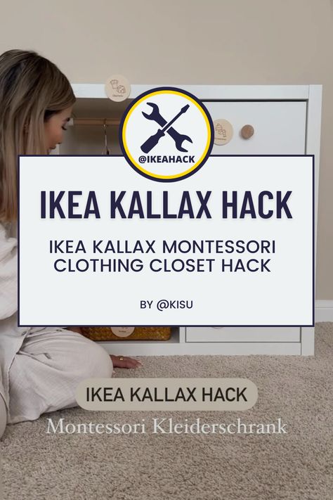 Ikea Kallax Montessori, Kallax Montessori, Kallax Closet, Kallax Hack, Ikea Kallax Hack, Clothing Closet, Closet Hacks, Ikea Kallax, Organization Skills