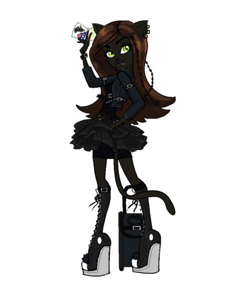 Monster High Werecat Oc, Werecat Oc, Fanmade Characters, Girly Goth, Monster High School, Diy Monsters, Arte Monster High, Moster High, Monster High Art