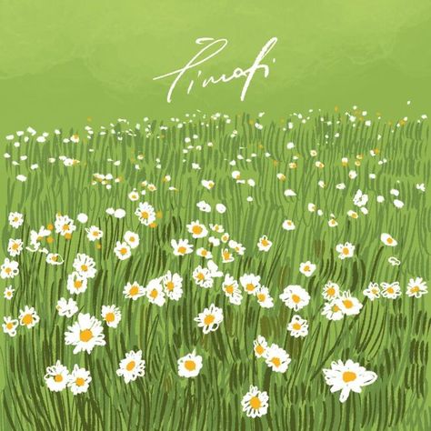 Field Of Flowers Digital Art, Field Of Daisies Drawing, Field Of Flowers Illustration, Flower Landscape Illustration, Wildflower Field Illustration, Grass Field Illustration, Grass Illustration Pattern, A Field Of Flowers Drawing, Farmland Illustration