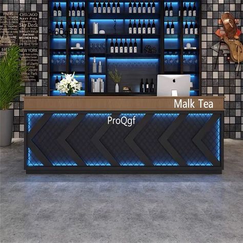 Gym Reception Design Interior, Gym Counter Design, Gym Bar Design, Cafe Bar Counter Design, Bar Counter Design Restaurant, Gym Reception, Bar Lounge Design, Bar Deco, Gym Design Interior