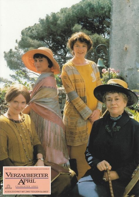 Enchanted April. Miranda Richardson, Polly Walker, Josie Lawrence, Joan Plowright. Enchanted April, Joan Plowright, Miranda Richardson, Love Film, Costume Drama, Netflix Streaming, Period Costumes, Historical Drama, Period Dramas