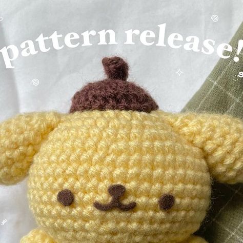 m i c h e l l e 🧸 on Instagram‎: "🍮 Pompompurin Pattern Release + Tester Appreciation Post 🍮 hello, hello! purins pattern is now live on my kofi, etsy, and @ribblr_it shops, all linked in my bio! (note that the pattern will only be live on etsy for around 2 weeks!) you’ll be able to find the on all of my shops for 15% off until june 11th! use code “pitatto15” on kofi if you don’t see the discount. if you’re planning to get the pattern for cinna and pocha as well, stay tuned until june 11th fo Pompompurin Crochet Pattern, Pompompurin Pattern, Crochet Pompompurin, Baby Boy Crochet Blanket, Boy Blanket, Fun Crochet, Hello Hello, Baby Boy Blankets, Fun Crochet Projects