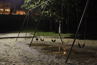 Dolores Park Swingset at Night | Lindsay Schwallie | Flickr Night Park Background, Park Swings, I Will Remember You, Park Playground, Dark Places, Life Is Hard, Dark Night, Friends Photography, Porch Swing