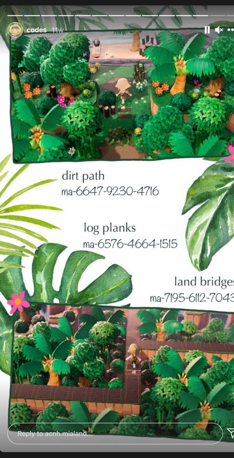 Jungle Path Acnh, Codes Acnh, Rainforest Theme, Animal Crossing Wild World, Island Theme, Tropical Animals, Tropical Resort, Bamboo Tree, Animal Crossing Pocket Camp