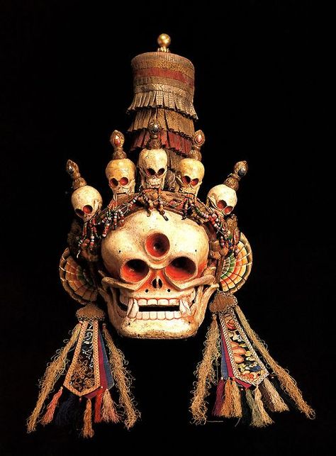 Tibetan Citipati Mask Art Premier, Tibetan Art, Masks Art, Tibetan Buddhism, Tibetan Buddhist, Buddhist Art, Skull And Bones, Memento Mori, Anthropology