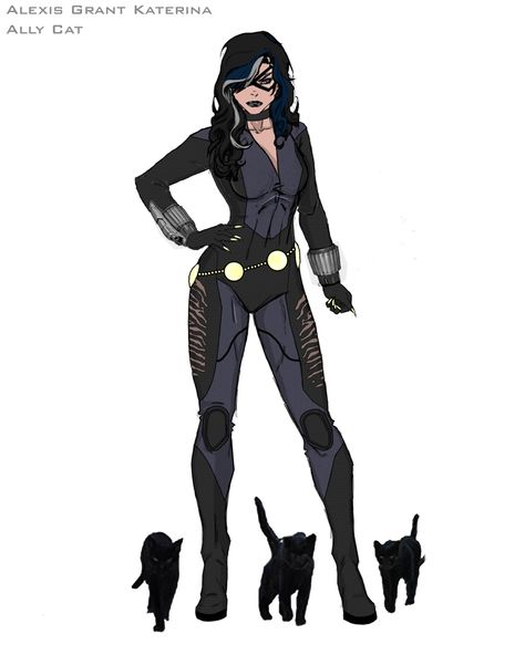 Cat Themed Superhero Suit, Supervillain Outfits Design Female, Cat Superhero Suit, Catwoman Suit Design, Cat Superhero Oc, Batman Oc Suit Female, Cat Hero Costume, Super Hero Suits Designs Female, Female Superhero Costumes Design