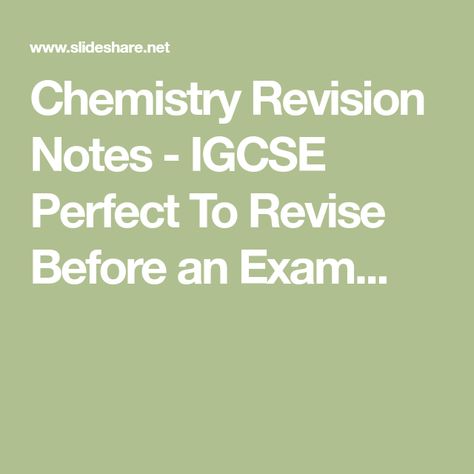 Chemistry Revision Notes - IGCSE Perfect To Revise Before an Exam... Before An Exam, Chemistry Revision, Study Chemistry, Teaching Chemistry, Revision Notes, Organic Chemistry, School Study Tips, Study Tips, Chemistry