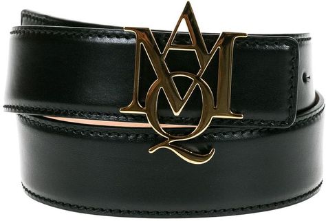 Luxury Classic Belts With Metal Logo, Luxury Formal Belts With Metal Logo, Alexander Mcqueen Double Belt, Luxury Leather Belt With Logo, Alexander Mcqueen Skull Necklace, Leather Belt, Smooth Leather, Alexander, Alexander Mcqueen