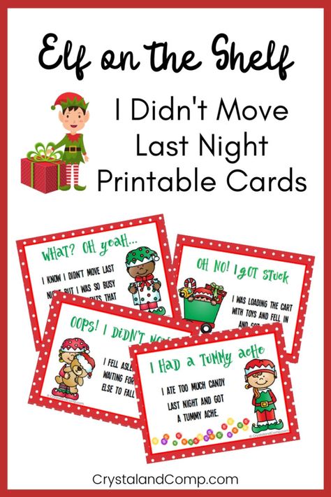 Elf Didn't Move Printable Notes | CrystalandComp.com Elf Sick Note, Elf Forgot To Move Note, Forgot To Move The Elf, Touched Elf On The Shelf Note, Forgot To Move Elf On The Shelf Ideas, Notes From Elf On The Shelf, Elf On The Shelf Notes To Kids, Elf Notes To Kids Free Printable, Elf On Shelf Notes